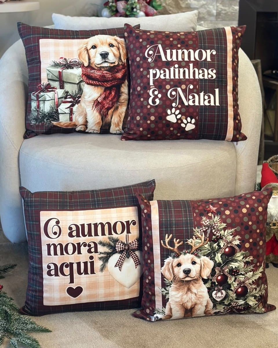 Almofadas Cachorrinho de Natal
