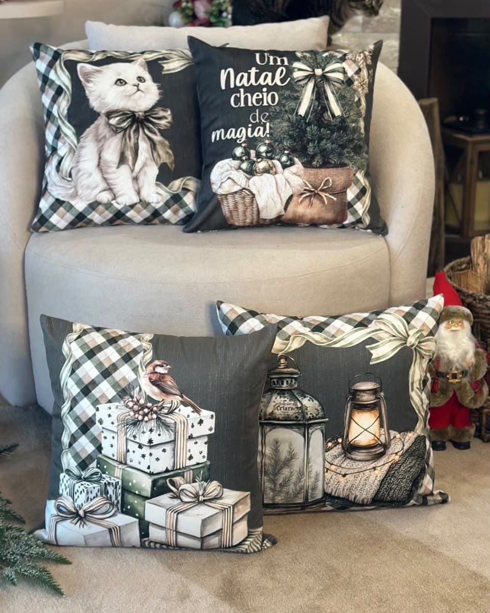 Almofadas Gatinho de Natal